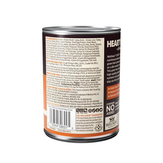 Wellness Core Grain-free Hearty Cuts In Gravy Chicken & Turkey Wet Dog Food 12.5oz