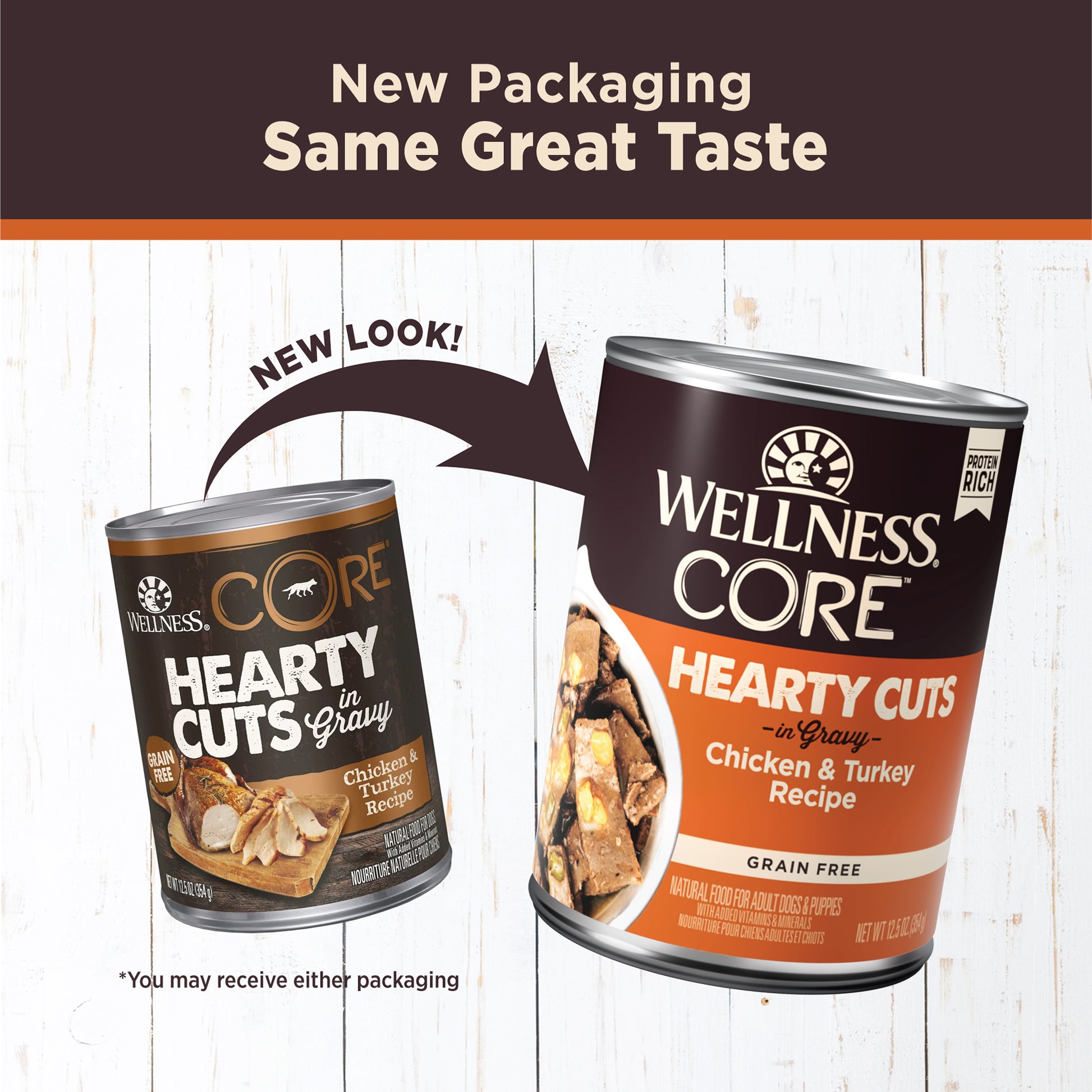 Wellness Core Grain-free Hearty Cuts In Gravy Chicken & Turkey Wet Dog Food 12.5oz