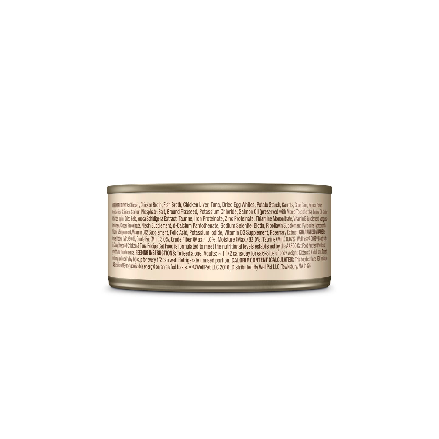 Wellness Core Hearty Cuts In Gravy Shredded Chicken & Tuna Recipe Canned Wet Cat Food 5.5oz