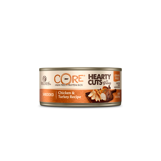 Wellness Core Hearty Cuts In Gravy Shredded Chicken & Turkey Recipe Canned Wet Cat Food 5.5oz