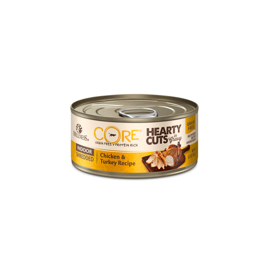 Wellness Core Hearty Cuts Indoor Shredded Chicken & Turkey Canned Wet Cat Food 5.5oz