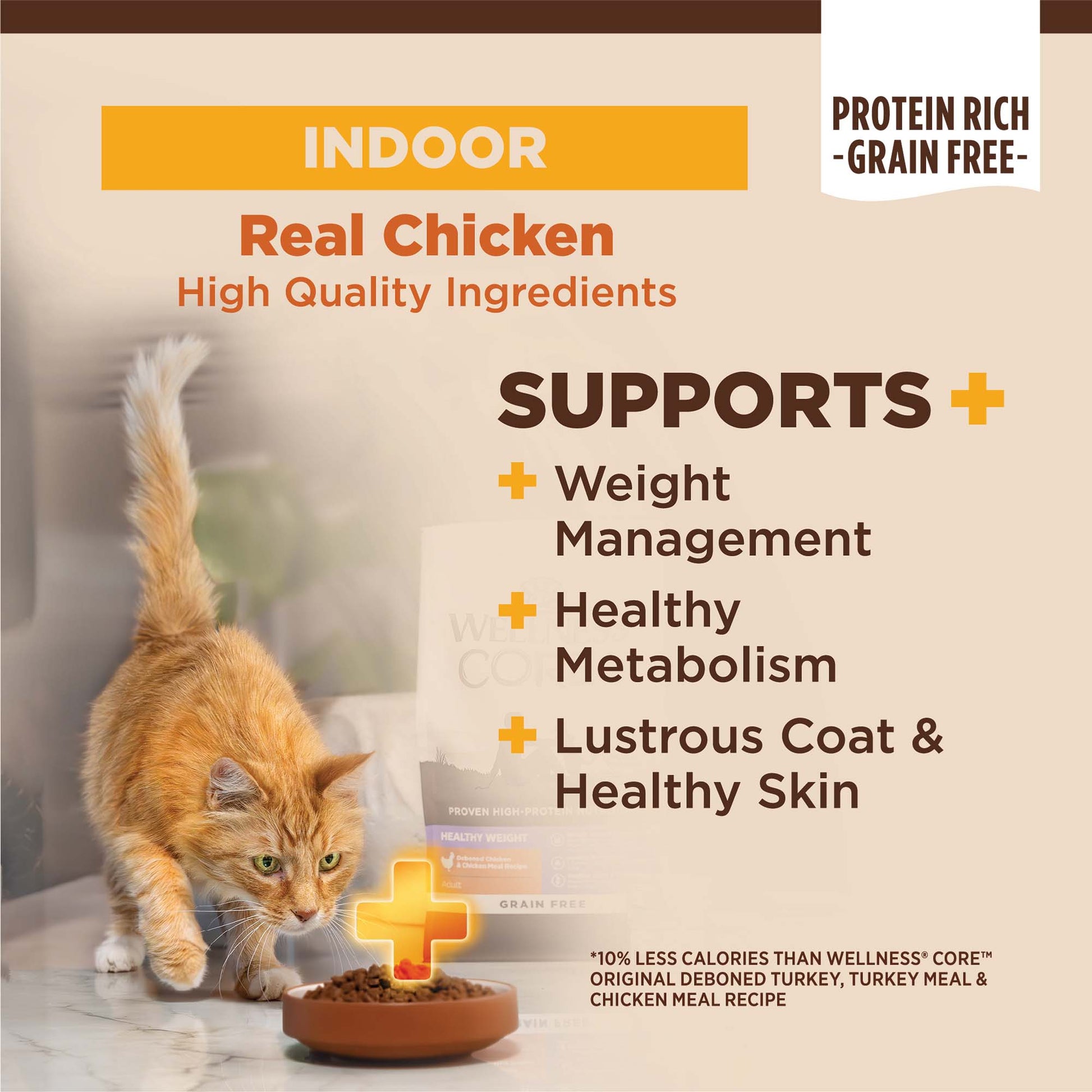 Wellness Core Indoor Deboned Chicken, Turkey & Chicken Meals Dry Cat Food