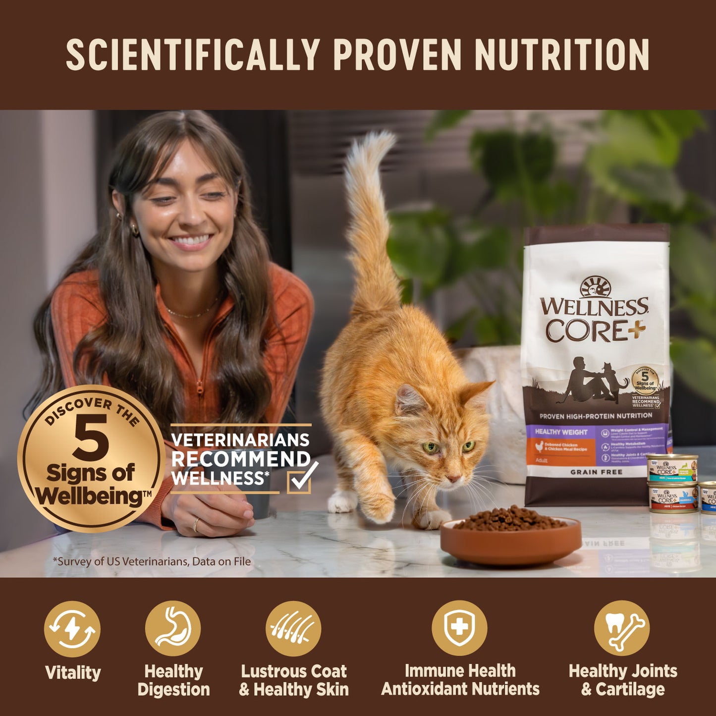 Wellness Core Indoor Deboned Chicken, Turkey & Chicken Meals Dry Cat Food