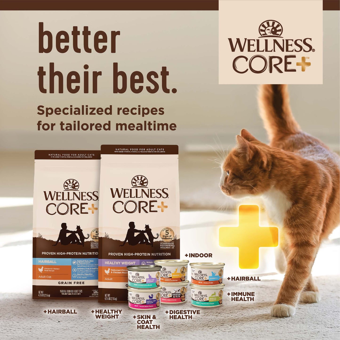 Wellness Core Indoor Deboned Chicken, Turkey & Chicken Meals Dry Cat Food