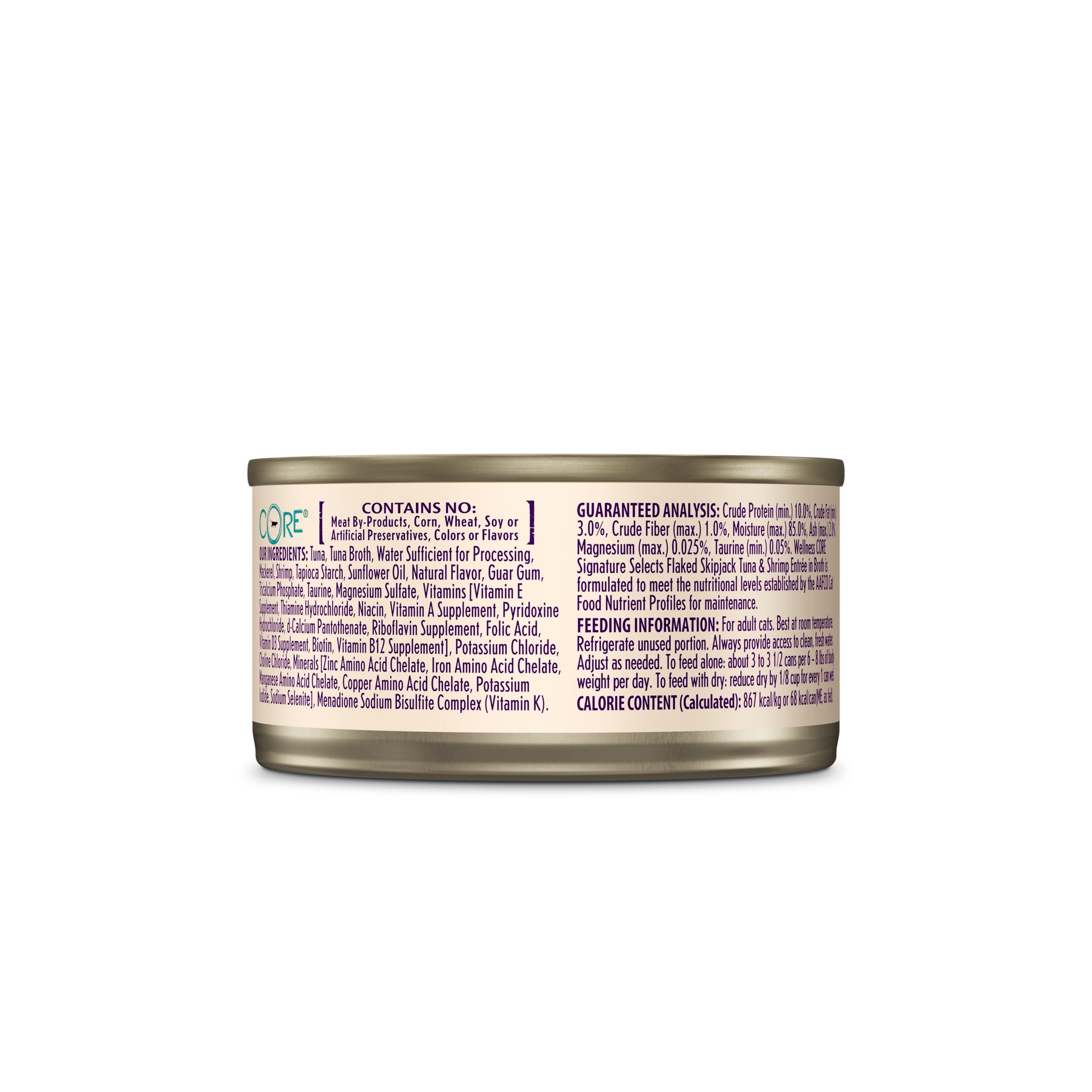 Wellness Core Signature Selects Flaked Skipjack Tuna & Shrimp Entrée Wet Cat Food