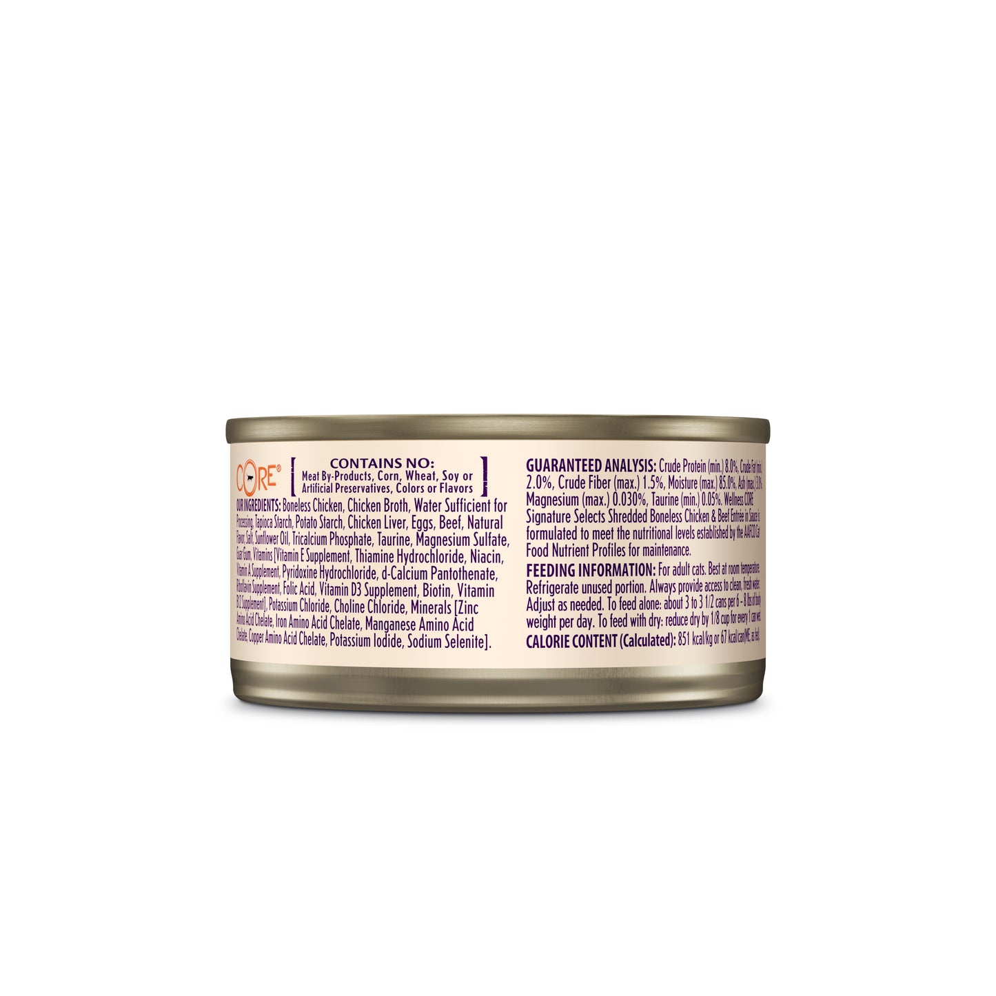 Wellness Core Signature Selects Shredded Boneless Chicken & Beef Entrée Wet Cat Food