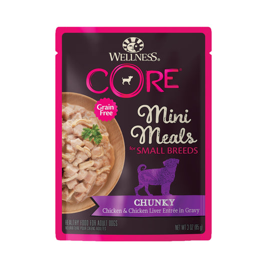 Wellness Core Small Breed Mini Meals - Chunky Chicken & Chicken Liver Wet Dog Food 3oz