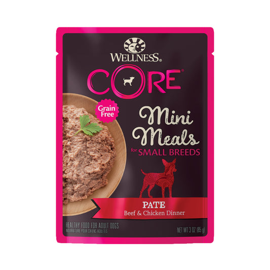 Wellness Core Small Breed Mini Meals - Pate Beef & Chicken Wet Dog Food 3oz