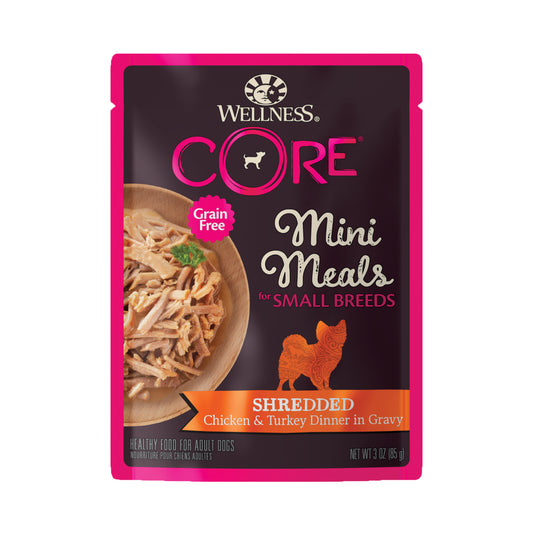 Wellness Core Small Breed Mini Meals - Shredded Chicken & Turkey Wet Dog Food 3oz