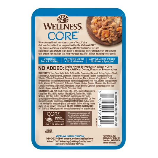Wellness Core Tiny Tasters Flaked Tuna & Salmon Recipe Wet Cat Food 1.75oz