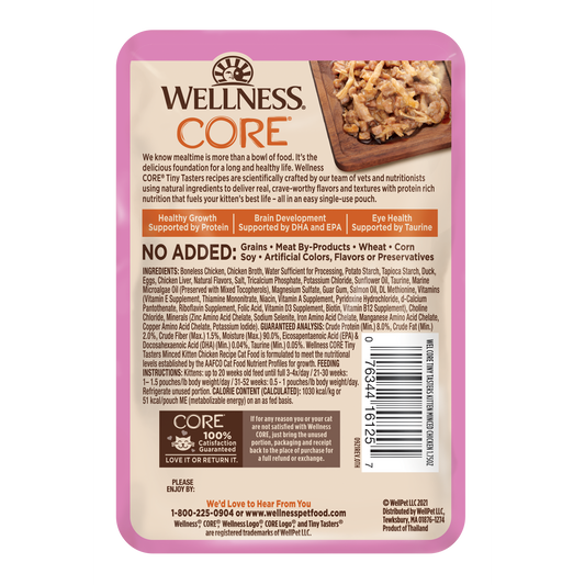 Wellness Core Tiny Tasters Kitten Minced Chicken Recipe Wet Cat Food 1.75oz
