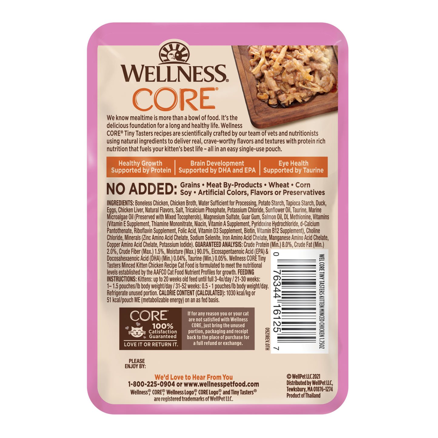 Wellness Core Tiny Tasters Kitten Minced Chicken Recipe Wet Cat Food 1.75oz