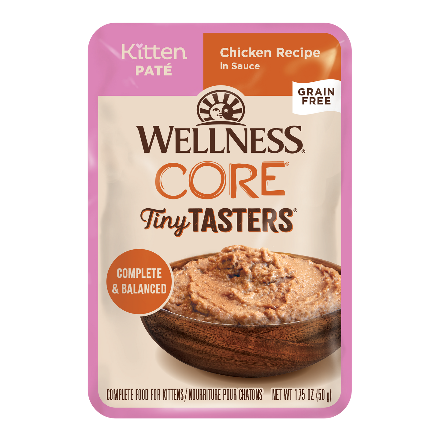 Wellness Core Tiny Tasters Kitten Pate Chicken Recipe Wet Cat Food 1.75oz