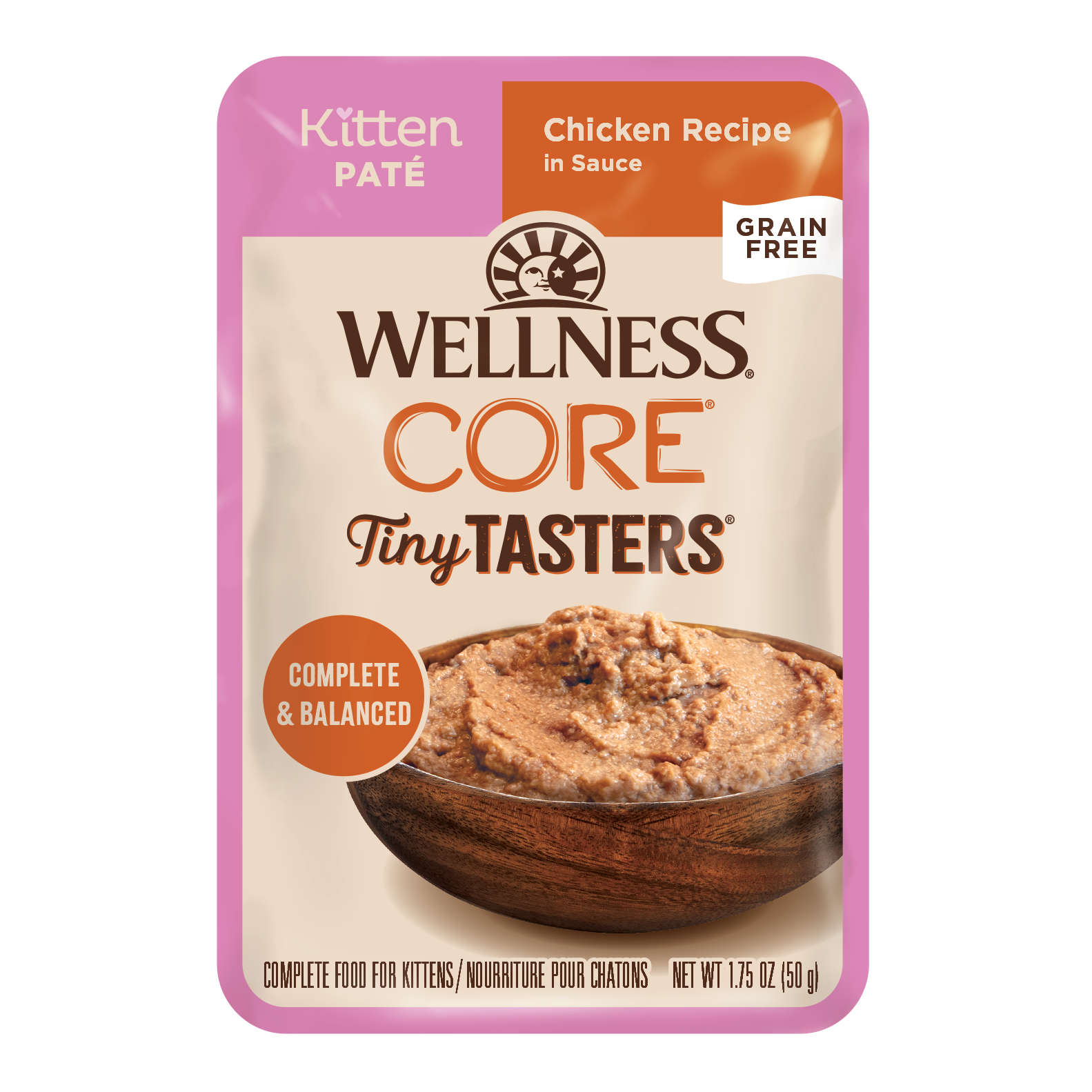 Wellness Core Tiny Tasters Kitten Pate Chicken Recipe Wet Cat Food 1.75oz