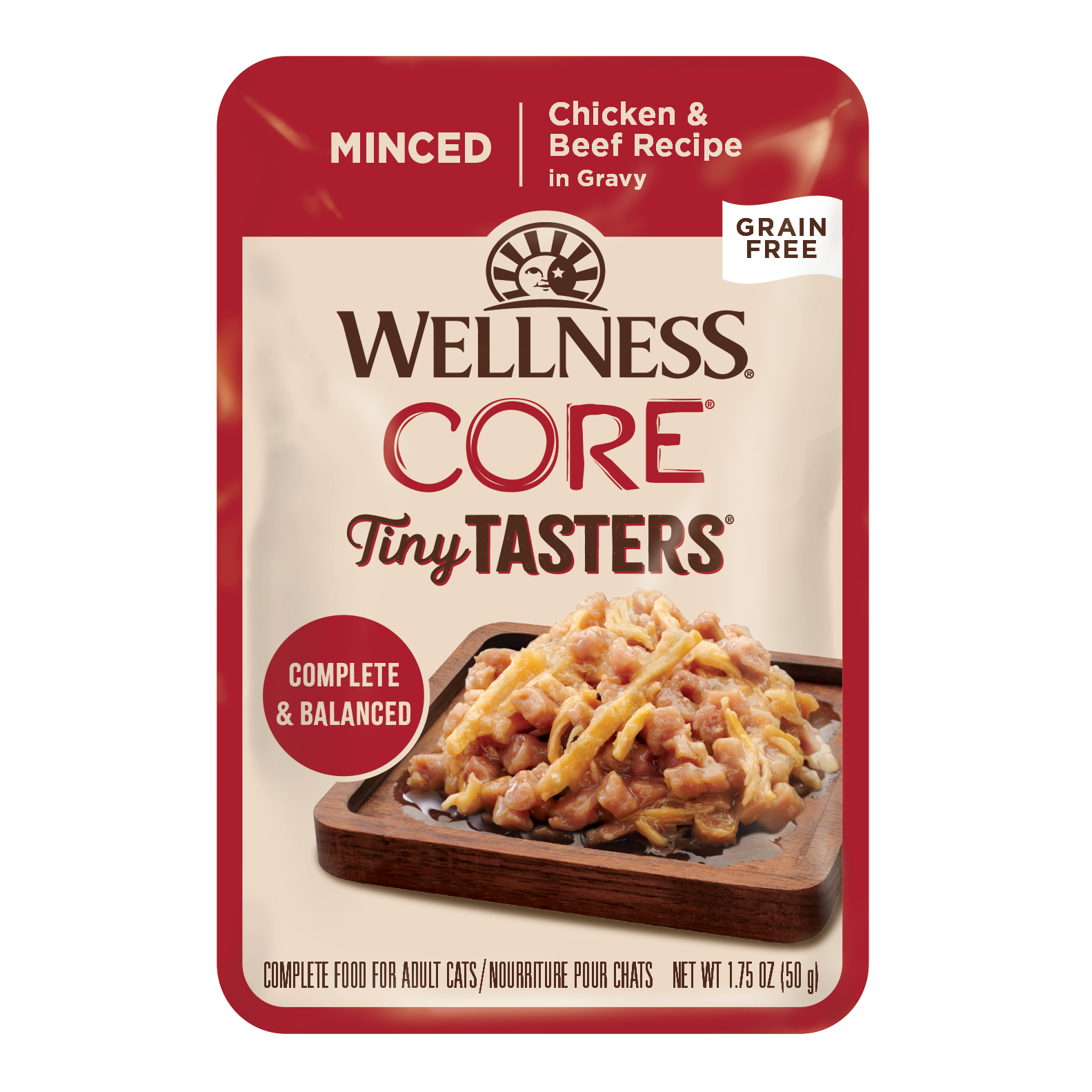 Wellness Core Tiny Tasters Minced Chicken & Beef Recipe Wet Cat Food 1.75oz