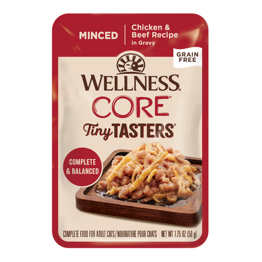 Wellness Core Tiny Tasters Minced Chicken & Beef Recipe Wet Cat Food 1.75oz