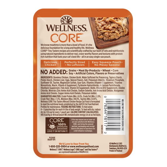 Wellness Core Tiny Tasters Minced Chicken Recipe Wet Cat Food 1.75oz