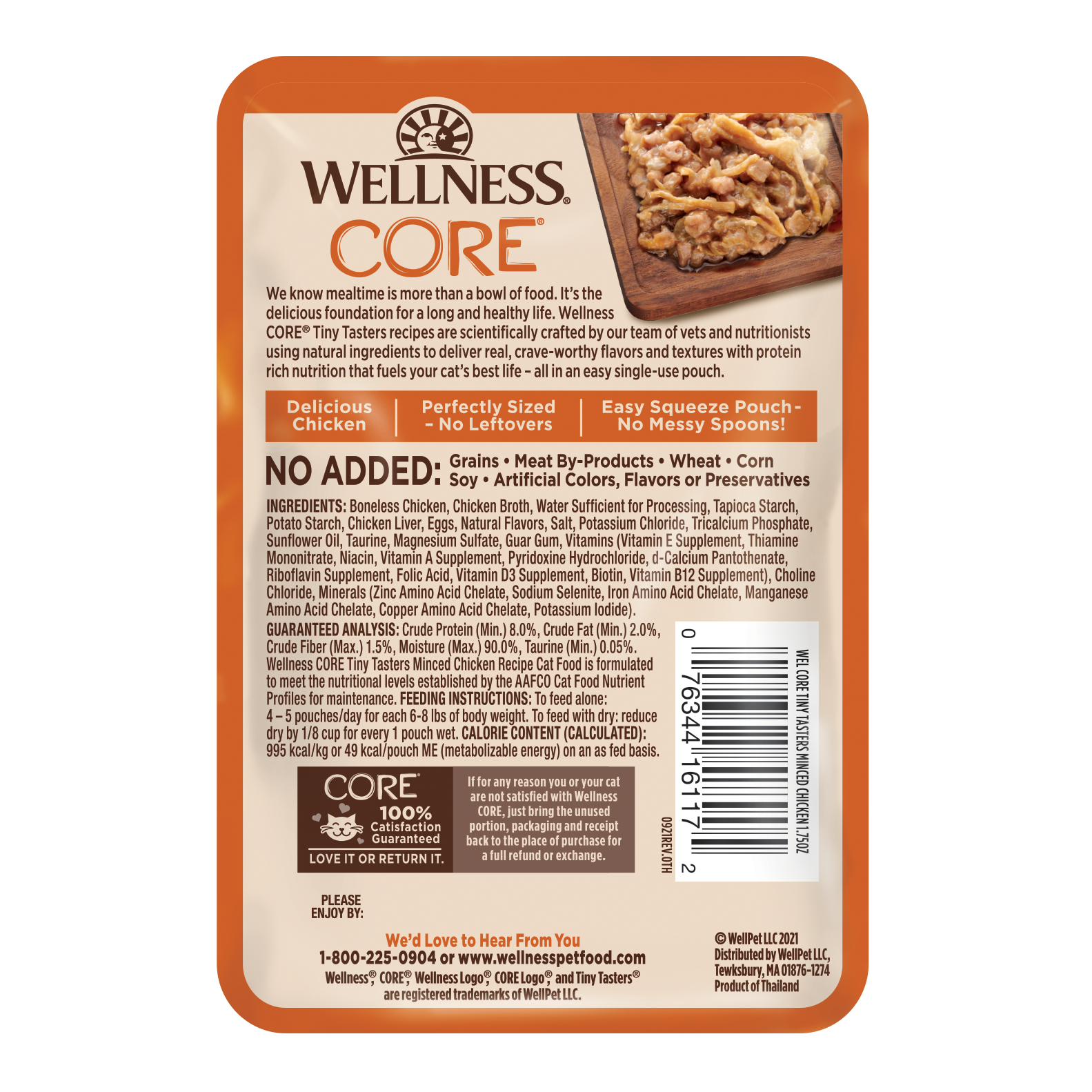 Wellness Core Tiny Tasters Minced Chicken Recipe Wet Cat Food 1.75oz
