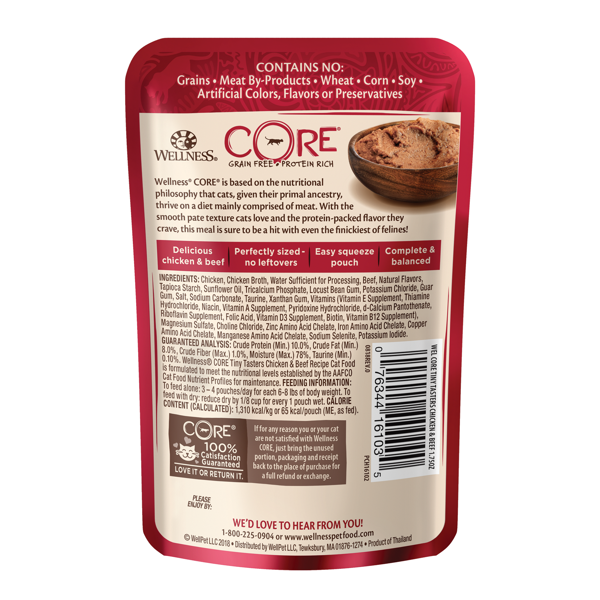 Wellness Core Tiny Tasters Pate Chicken & Beef Recipe Wet Cat Food 1.75oz