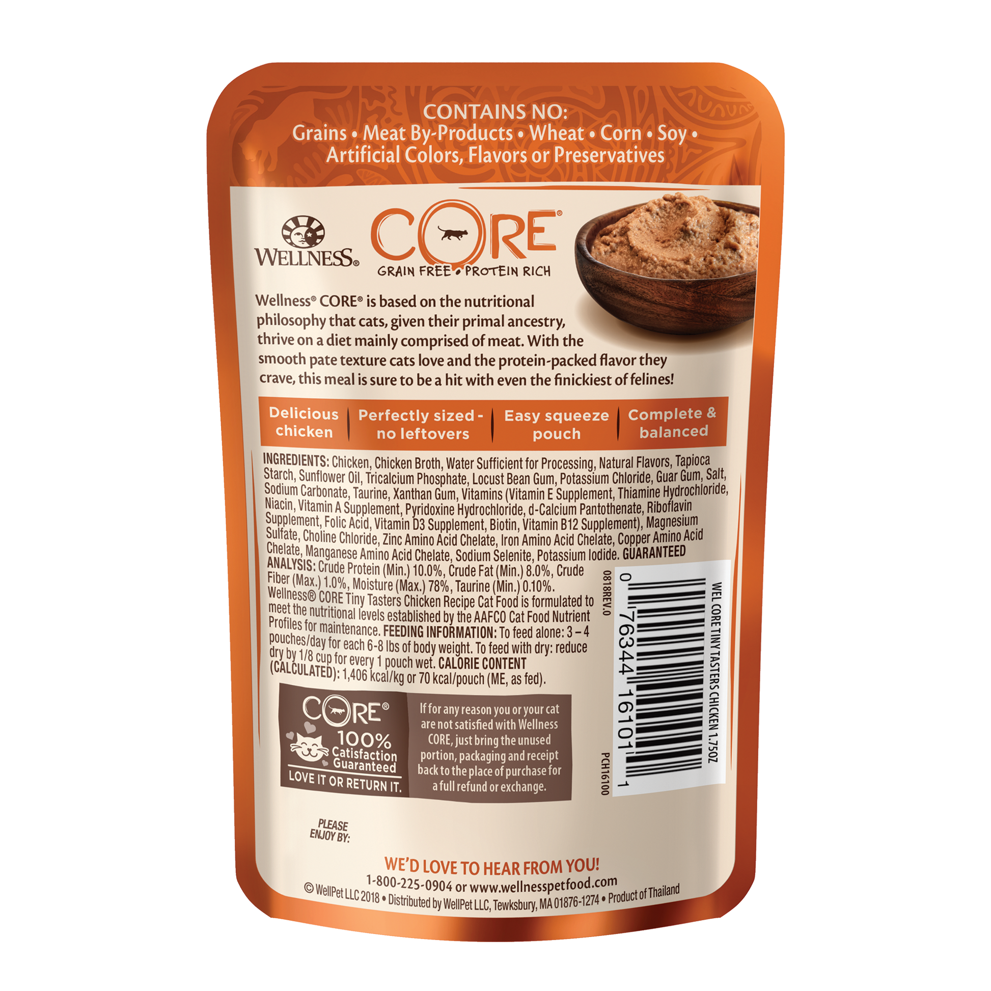 Wellness Core Tiny Tasters Pate Chicken Recipe Wet Cat Food 1.75oz