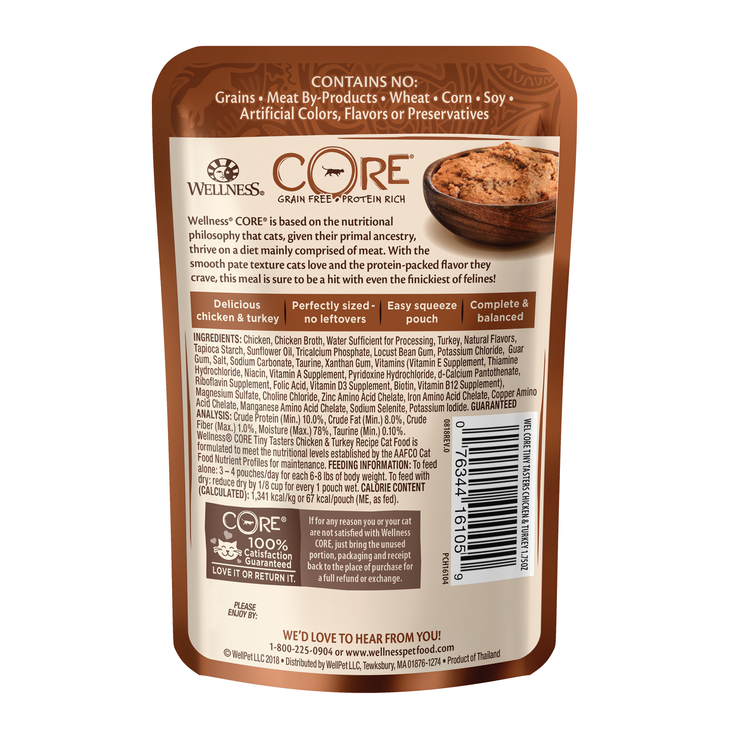 Wellness Core Tiny Tasters Pate Chicken & Turkey Recipe Wet Cat Food 1.75oz