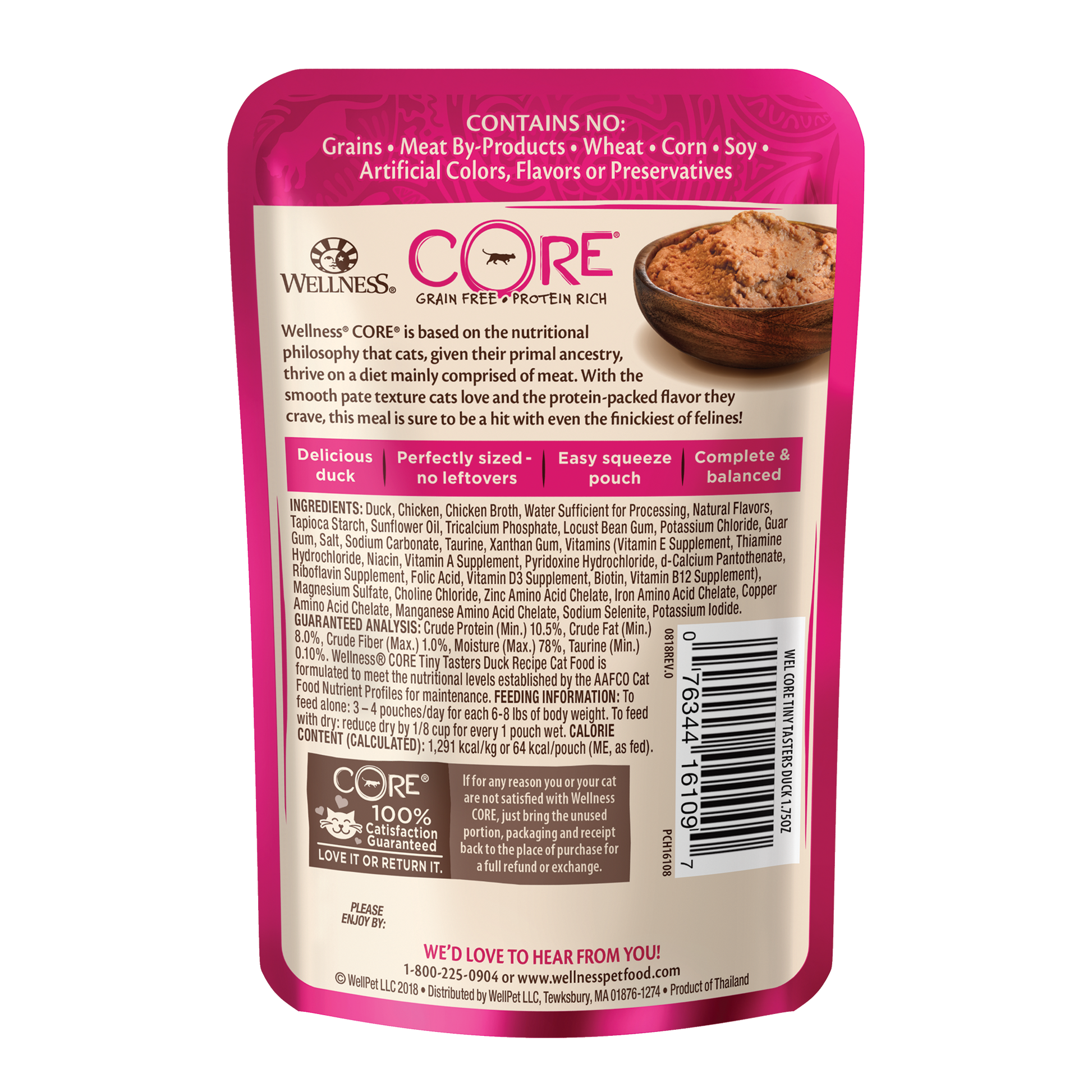 Wellness Core Tiny Tasters Pate Duck Recipe Wet Cat Food 1.75oz