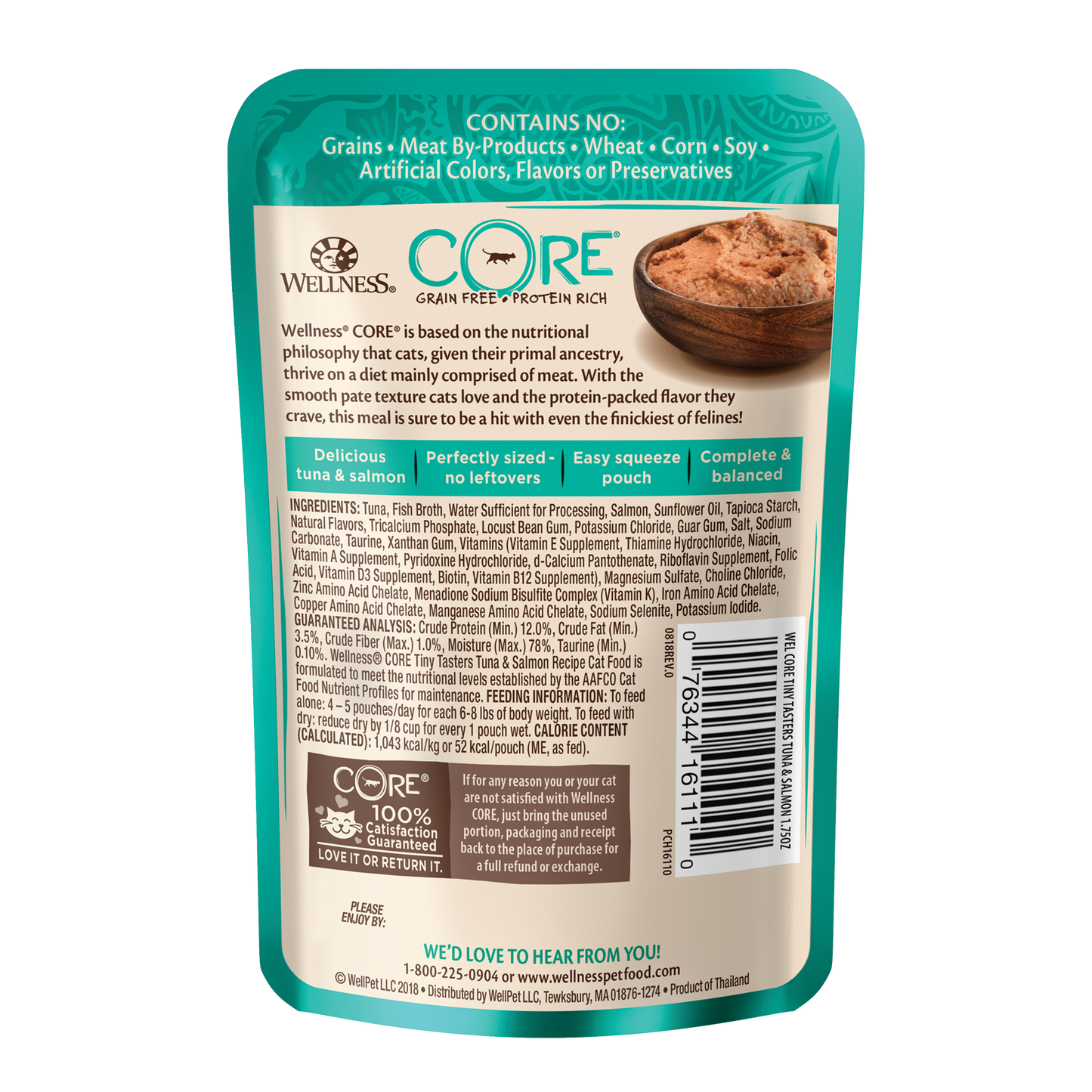 Wellness Core Tiny Tasters Pate Tuna & Salmon Recipe Wet Cat Food 1.75oz