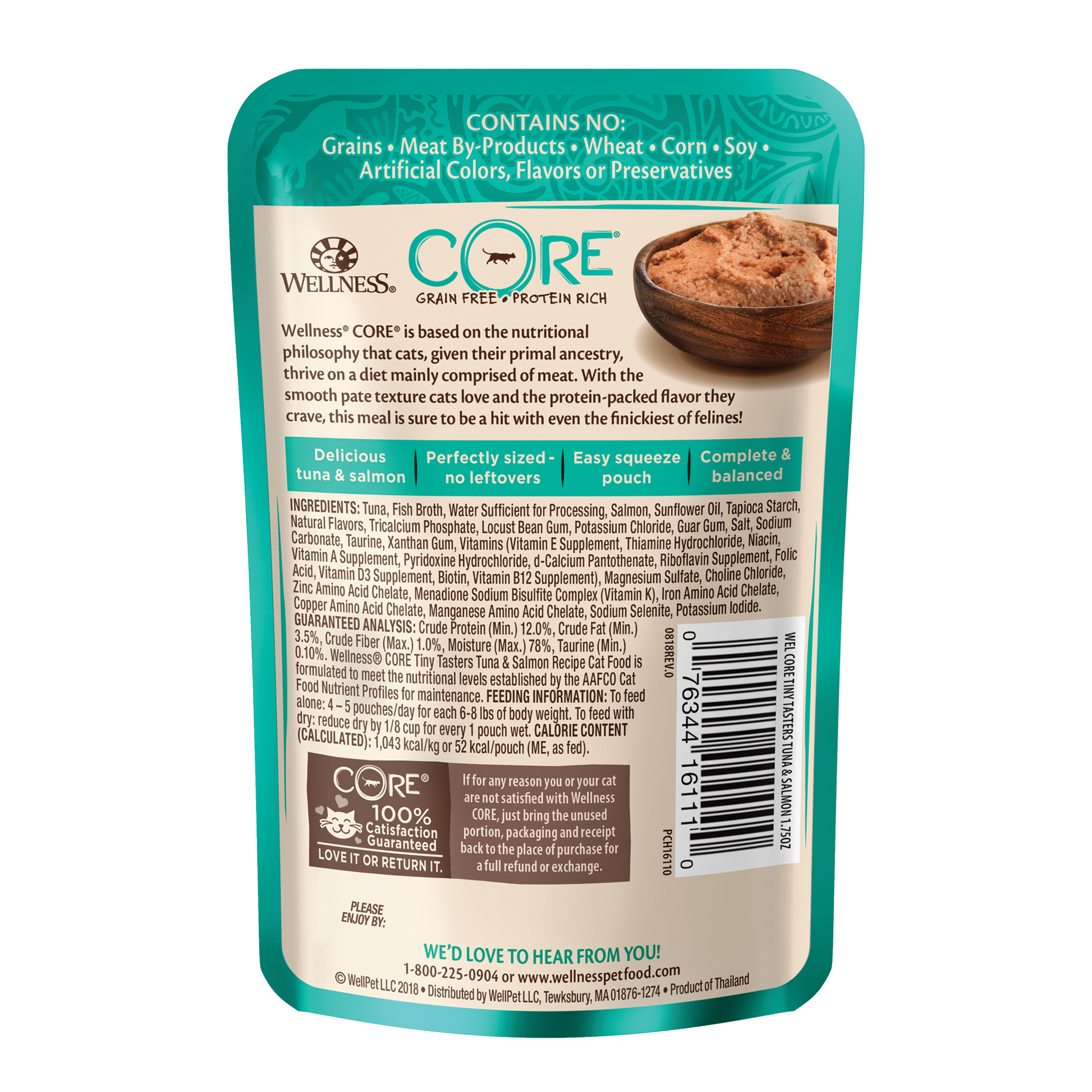 Wellness Core Tiny Tasters Pate Tuna & Salmon Recipe Wet Cat Food 1.75oz