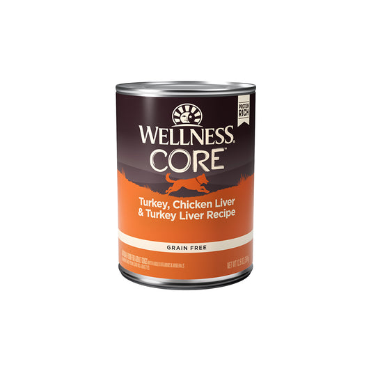 Wellness Core Turkey, Chicken Liver & Turkey Liver Formula Wet Dog Food 12.5oz
