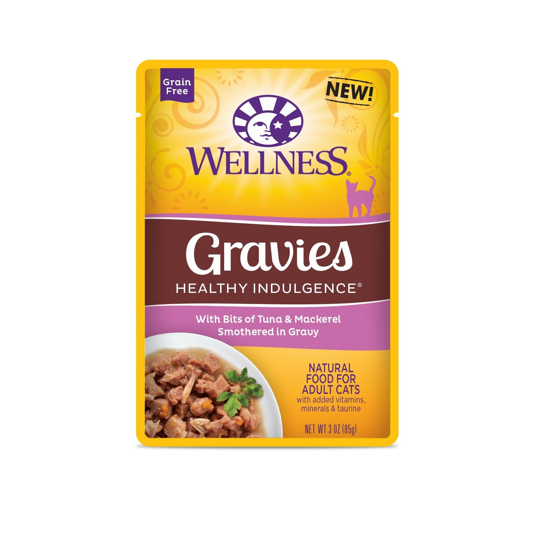 Wellness Healthy Indulgence Gravies Tuna & Mackerel Wet Cat Food 3oz