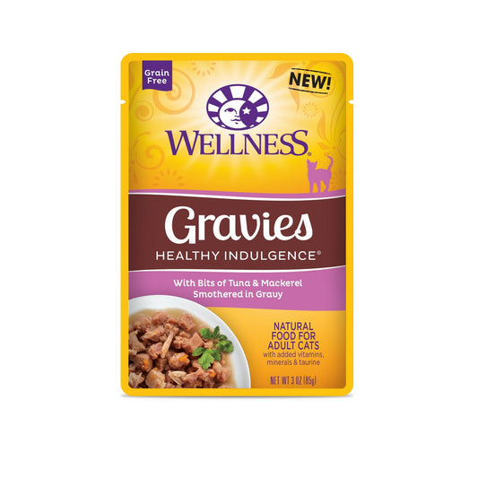 Wellness Healthy Indulgence Gravies Tuna & Mackerel Wet Cat Food 3oz