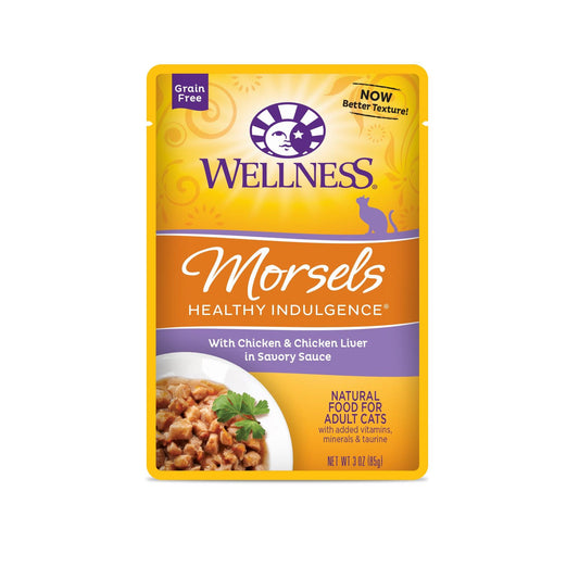 Wellness Healthy Indulgence Morsels Chicken & Chicken Liver Wet Cat Food 3oz