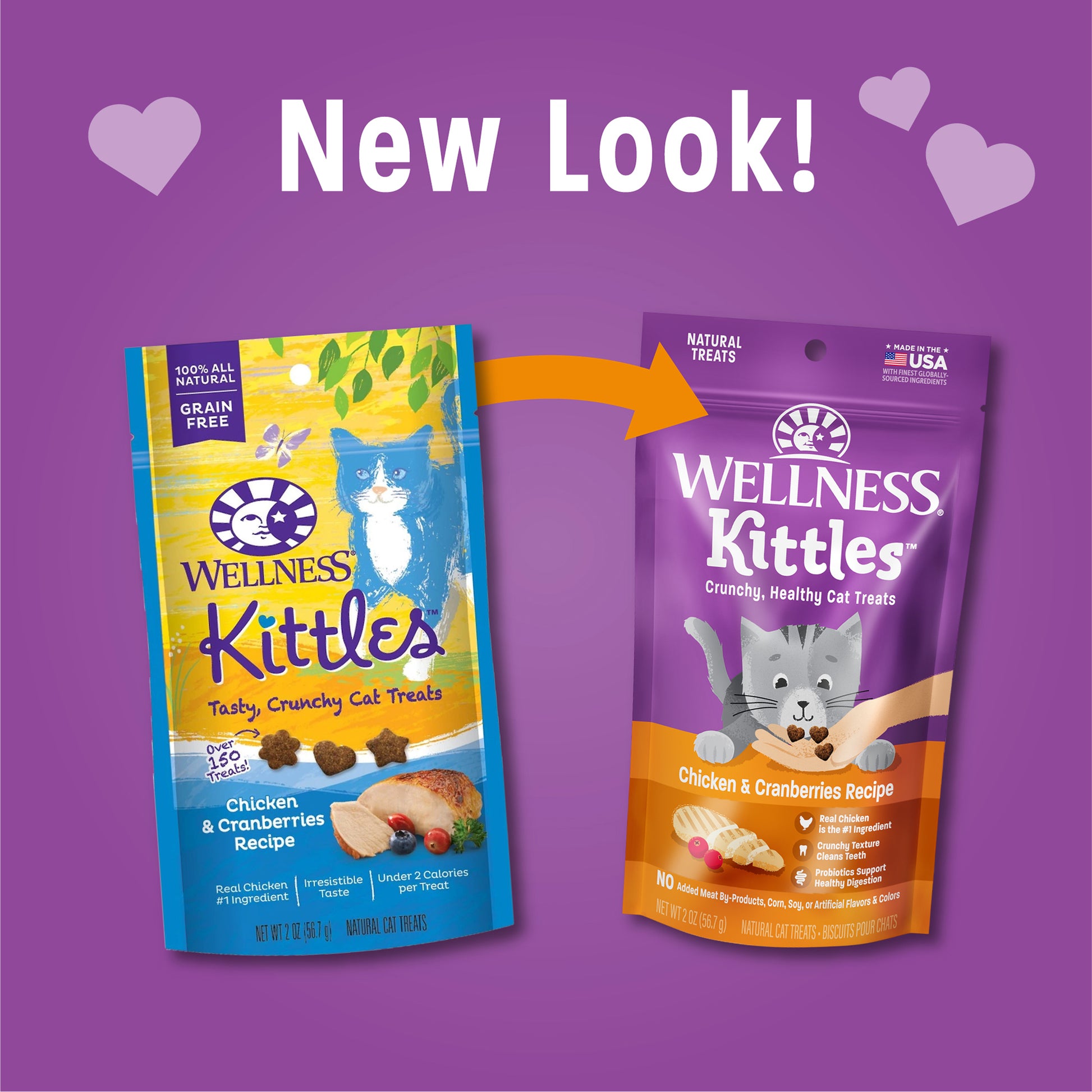 Wellness Kittles Chicken & Cranberries Cat Treats 2oz