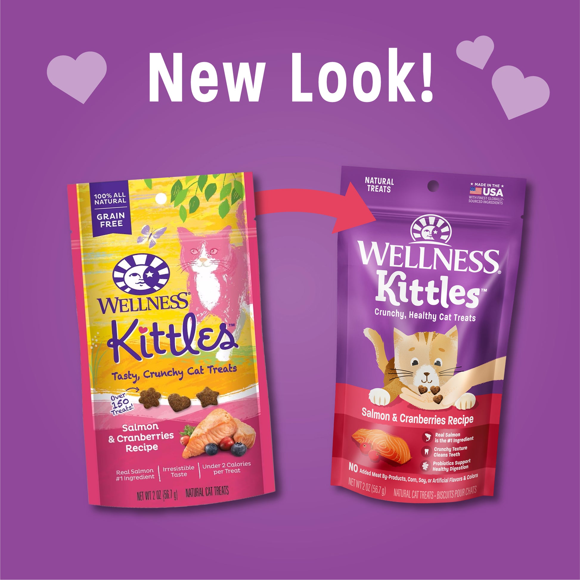 Wellness Kittles Salmon & Cranberries Recipe Cat Treats 2oz