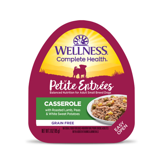 Wellness Petite Entrées Casserole With Roasted Lamb, Peas & White Sweet Potatoes Wet Dog Food 3oz