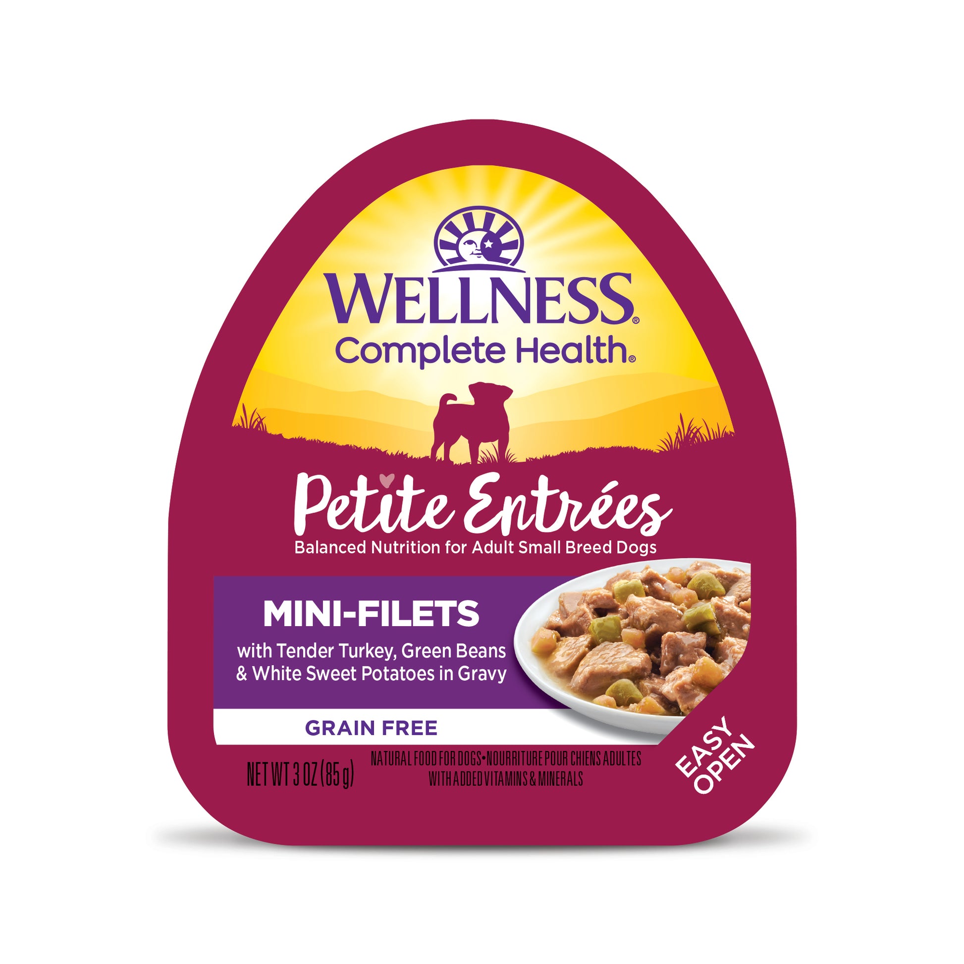 Wellness Petite Entrees Mini-filets Tender Turkey, Green Beans & White Sweet Potatoes In Gravy Wet Dog Food 3oz