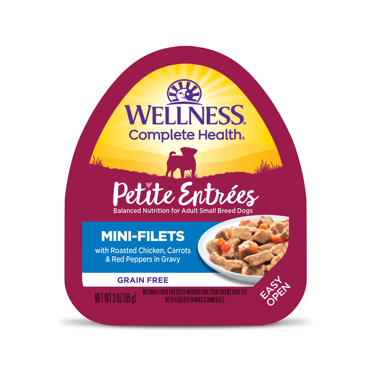 Wellness Petite Entrées Mini-filets With Roasted Chicken, Carrots & Red Peppers In Gravy Wet Dog Food 3oz