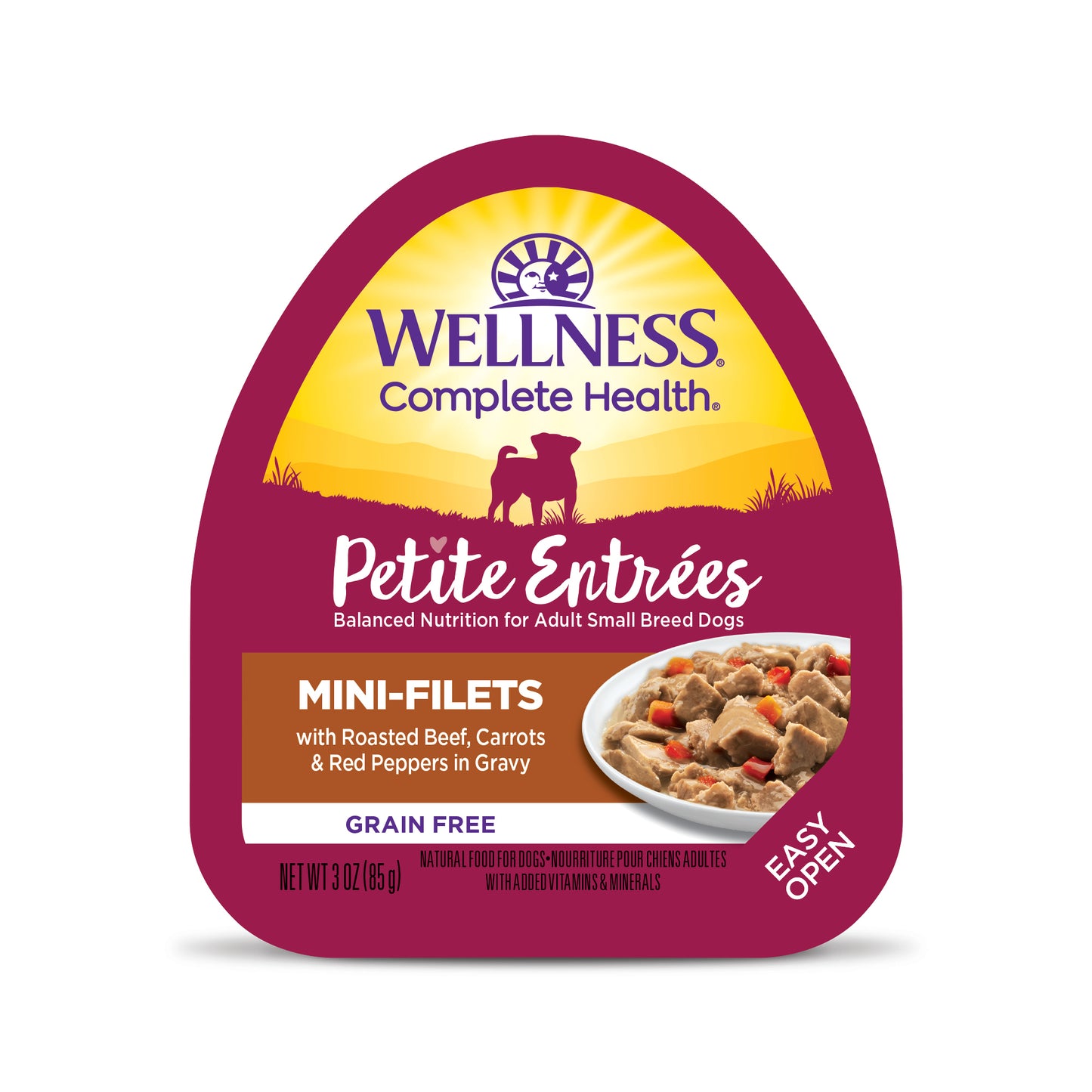 Wellness Petite Mini-filets Roasted Beef, Carrots & Red Peppers In Gravy Wet Dog Food 3oz