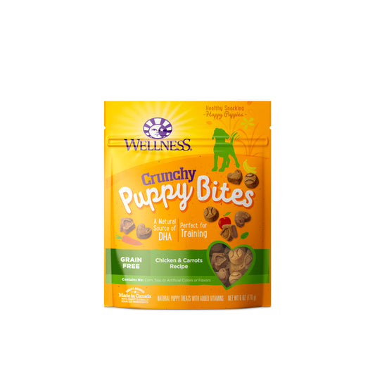 Wellness Puppy Bites Crunchy Chicken & Carrots Recipe Dog Treats 6oz