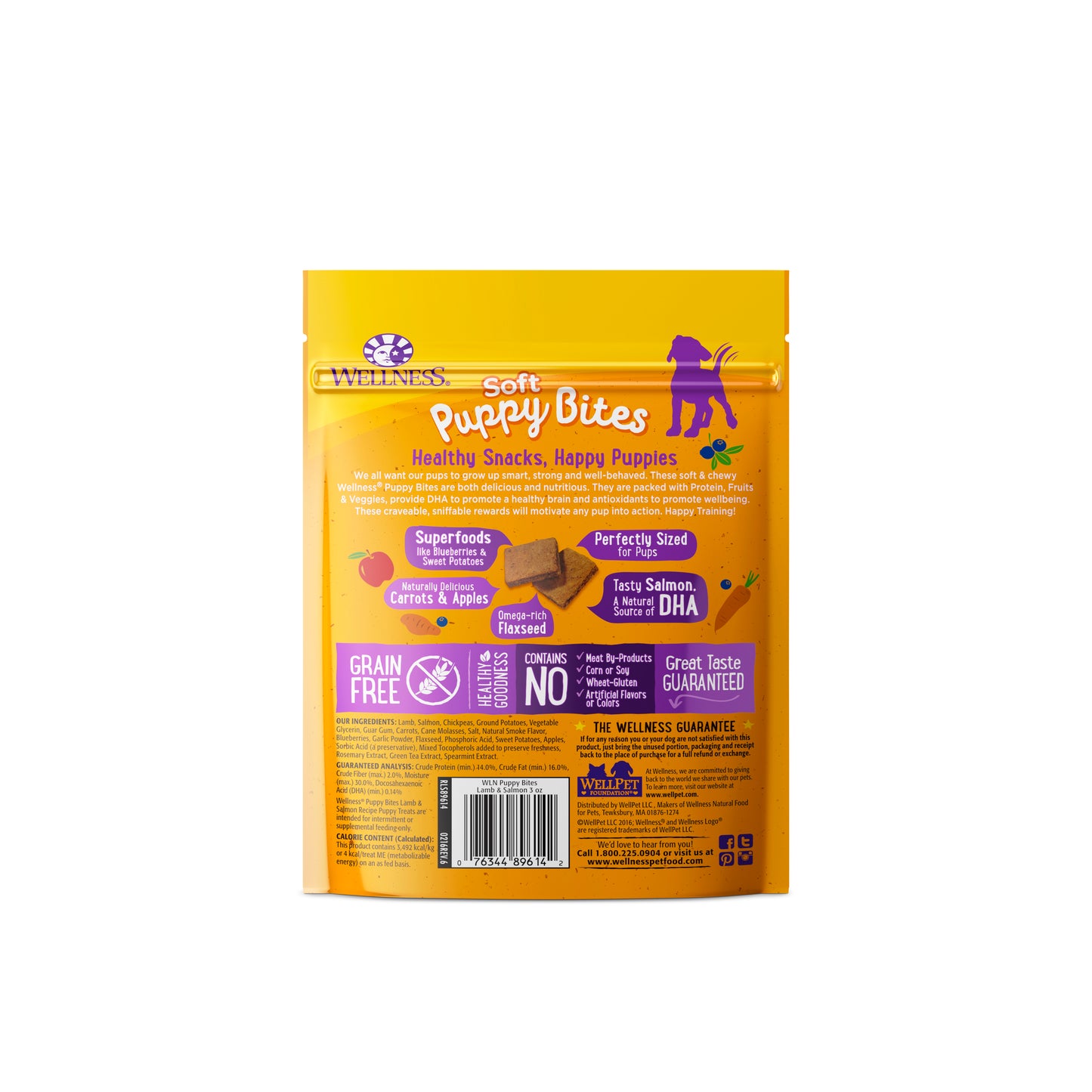 Wellness Puppy Bites Soft Lamb & Salmon Recipe Dog Treats 3oz