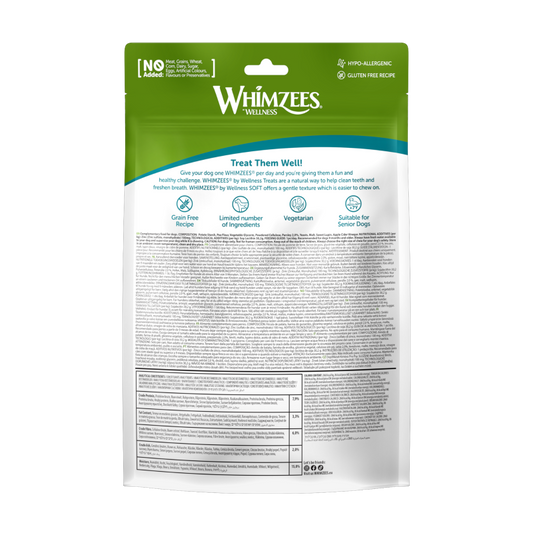 Whimzees All Natural Dental Treats for Dogs Soft M 14pcs