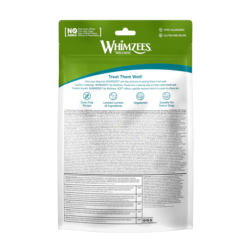 Whimzees All Natural Dental Treats for Dogs Soft S 28pcs