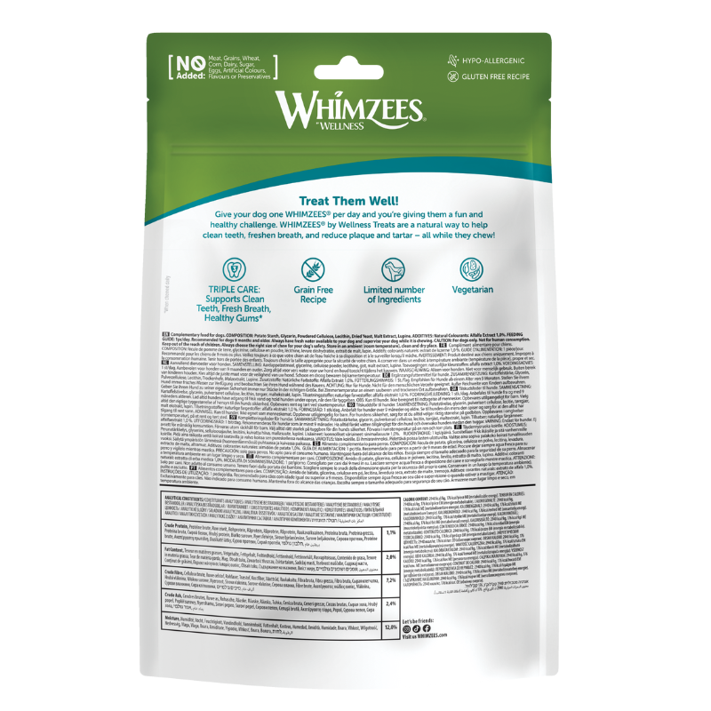 Whimzees Alligator Large Grain-Free Dental Dog Treats 6pc