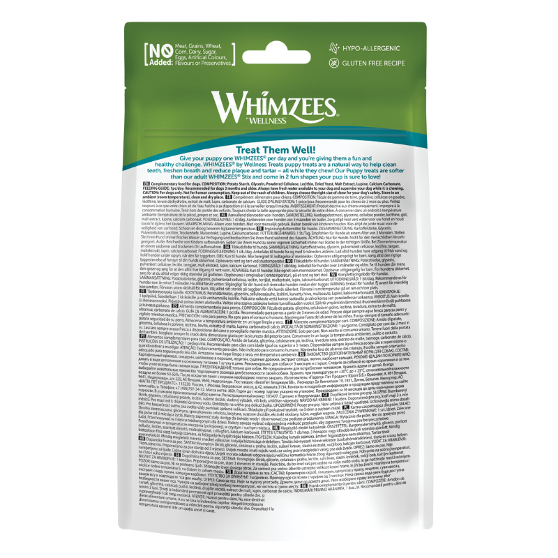 Whimzees Puppy Grain-Free Dental Dog Treats (XS/S) 28pc