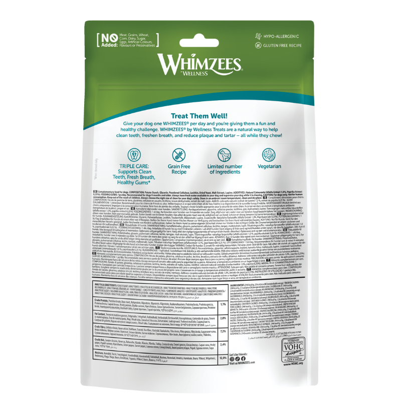 Whimzees Toothbrush Medium Grain-Free Dental Dog Treats 12pcs