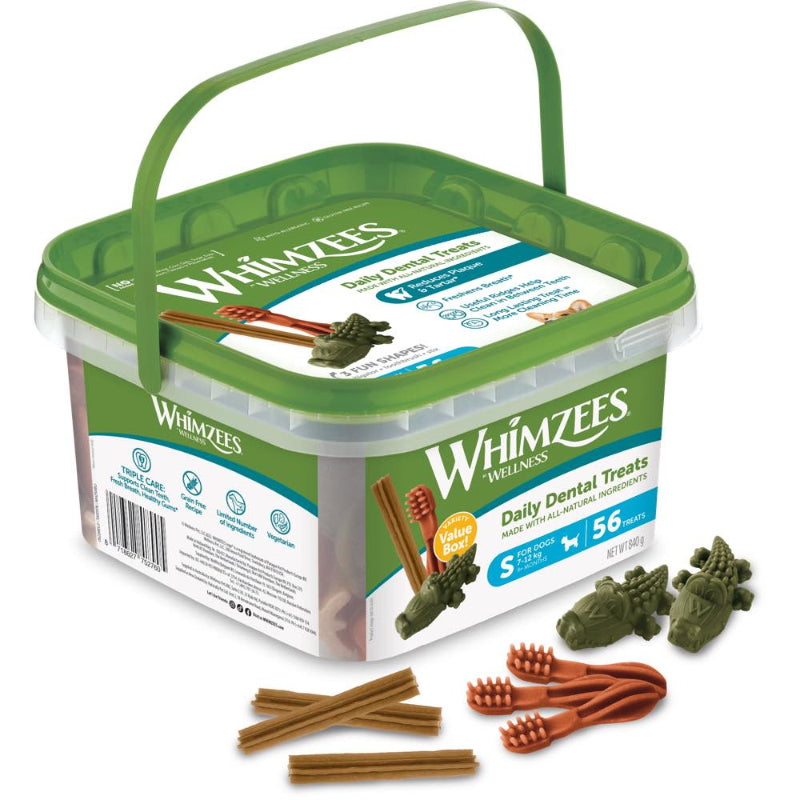 Whimzees Variety Value Box Small Grain-Free Dental Dog Treats 56pc