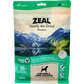 Zeal Gently Air-Dried Dog Food, Chicken & King Salmon, in a nature-themed pouch with mountains and lake.