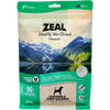 Zeal Gently Air-Dried Dog Food, Chicken & King Salmon, in a nature-themed pouch with mountains and lake.