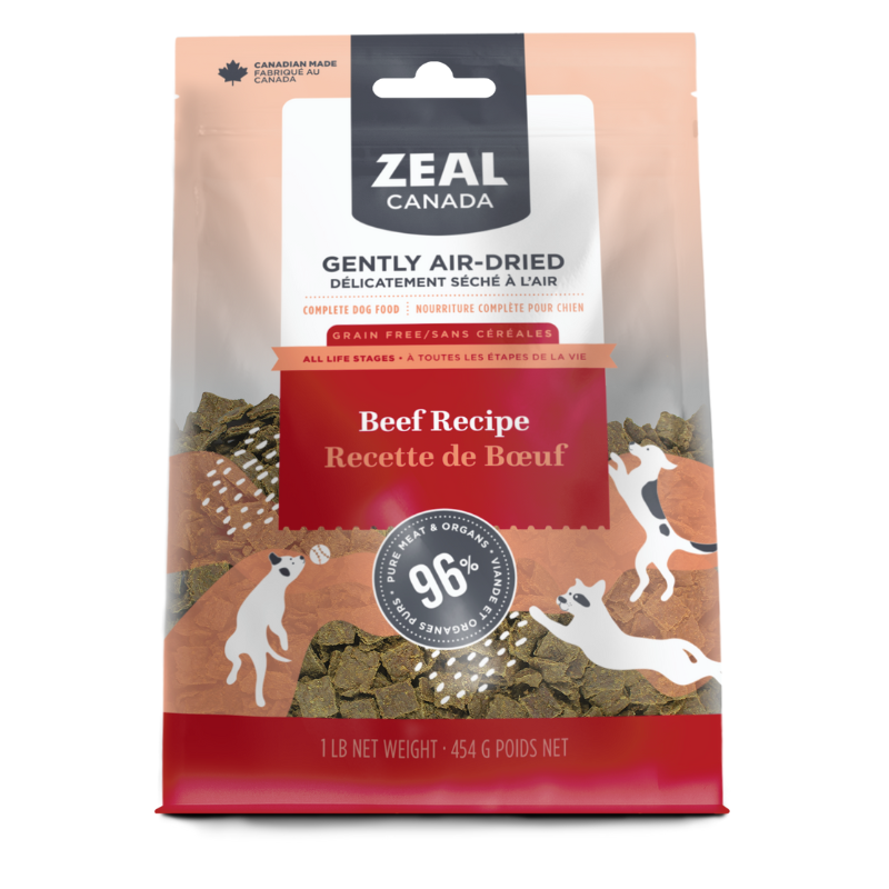 Zeal Canada Gently Air-Dried Beef Recipe Dry Dog Food 454g