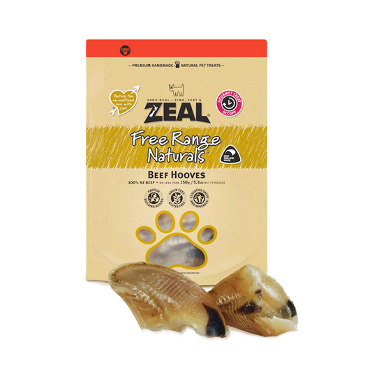 Zeal Dried Beef Hooves Dog Treats - 150g